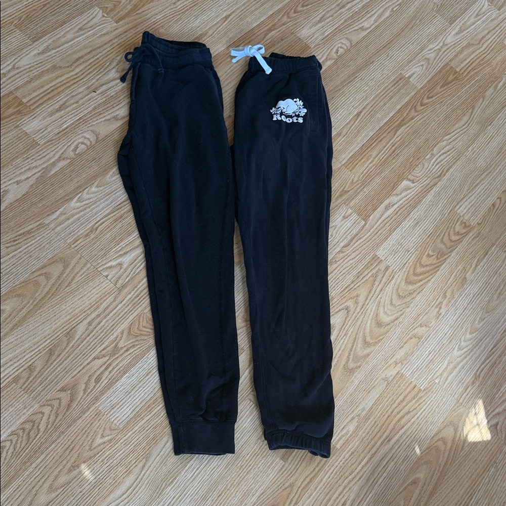 Roots Black Sweatpants with White Logo